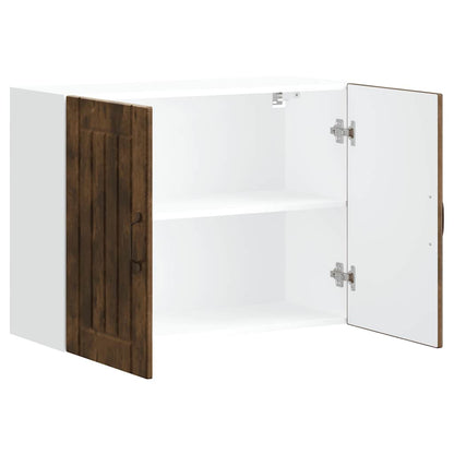 Kitchen Wall Cabinet "Lucca" Engineered Wood Smoked Oak 1x wall cabinet (2 doors) 80 cm wide 60 cm high