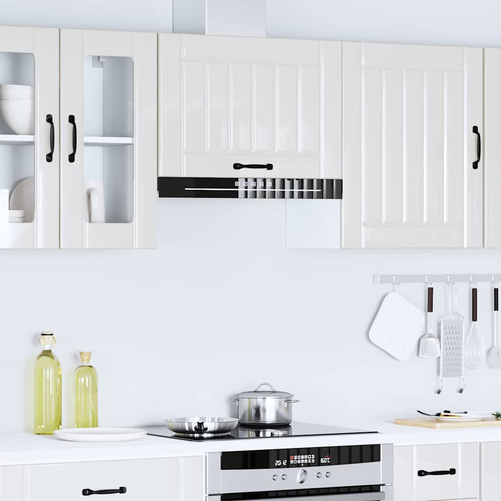 Kitchen Wall Cabinet "Lucca" Engineered Wood High Gloss White 1x wall cabinet (1 flap door) 60 cm wide 40 cm high