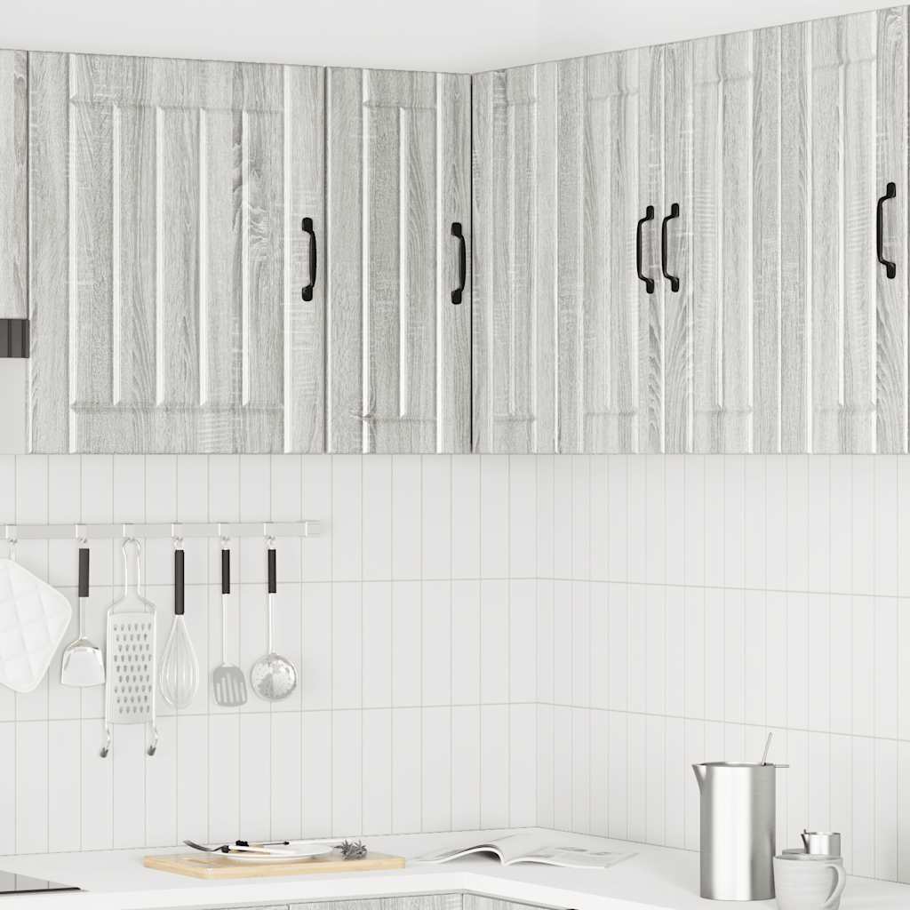 Kitchen Wall Cabinet "Lucca" Engineered Wood Grey Sonoma 1x wall corner cabinet 57 cm wide 60 cm high