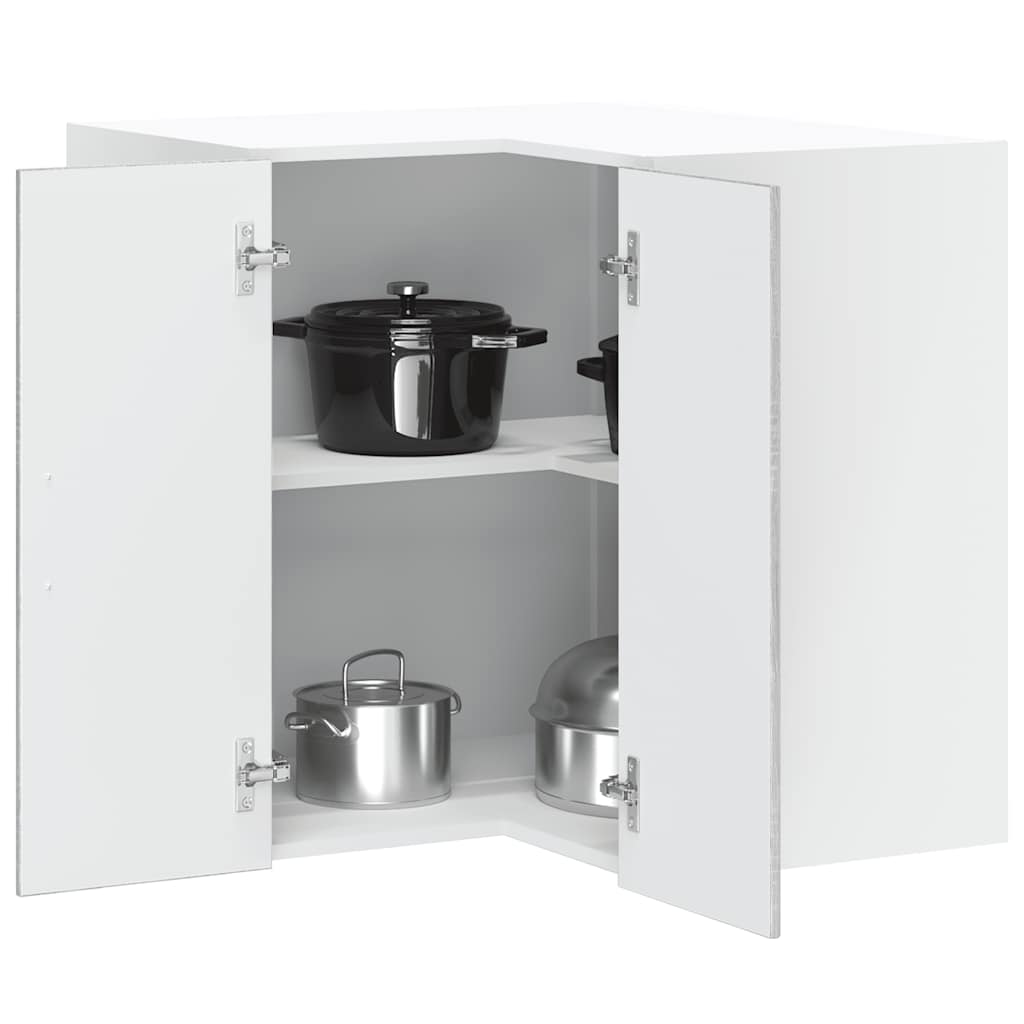 Kitchen Wall Cabinet "Lucca" Engineered Wood Grey Sonoma 1x wall corner cabinet 57 cm wide 60 cm high