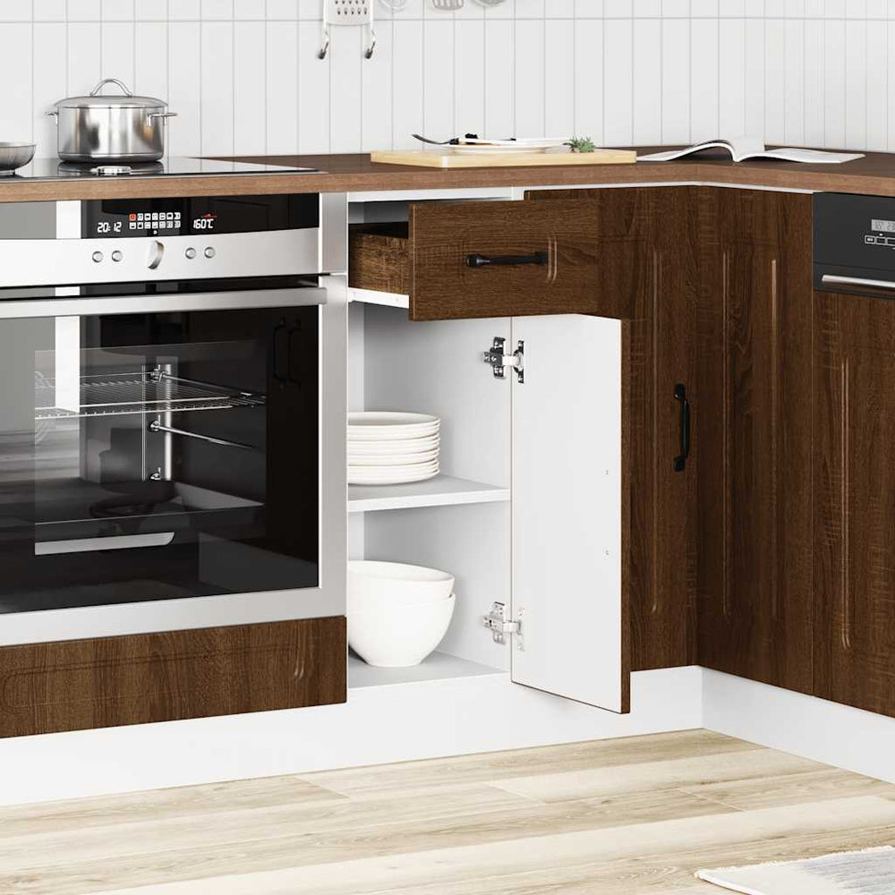 vidaXL Kitchen Base Cabinet "Porto" Engineered Wood Brown Oak