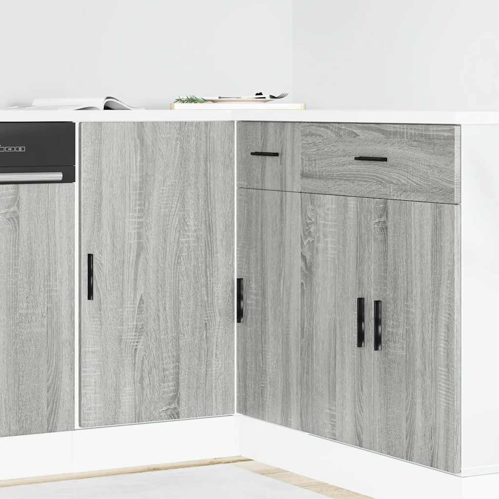Kitchen Base Cabinet "Lyon" Engineered Wood Grey Sonoma 1x corner bottom cabinet (1 door) 86 cm