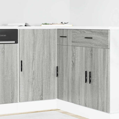 Kitchen Base Cabinet "Lyon" Engineered Wood Grey Sonoma 1x corner bottom cabinet (1 door) 86 cm