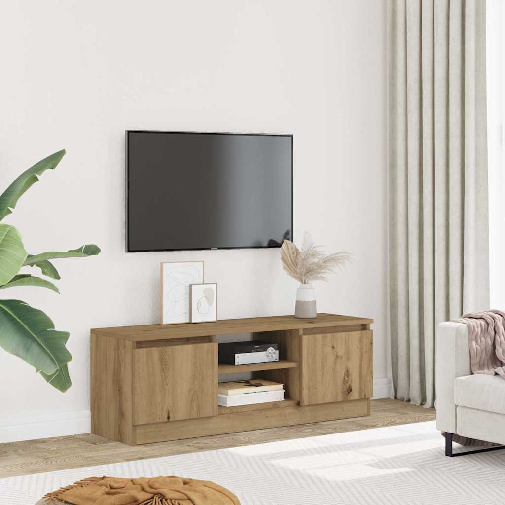 TV Cabinet with Door 102x30x36 cm Artisan oak