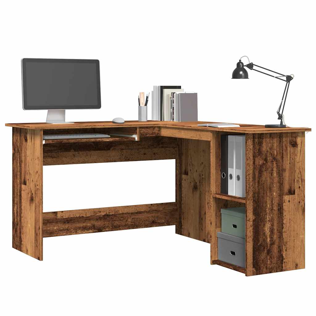 L-Shaped Corner Desk 120x140x75 cm Engineered Wood Old wood