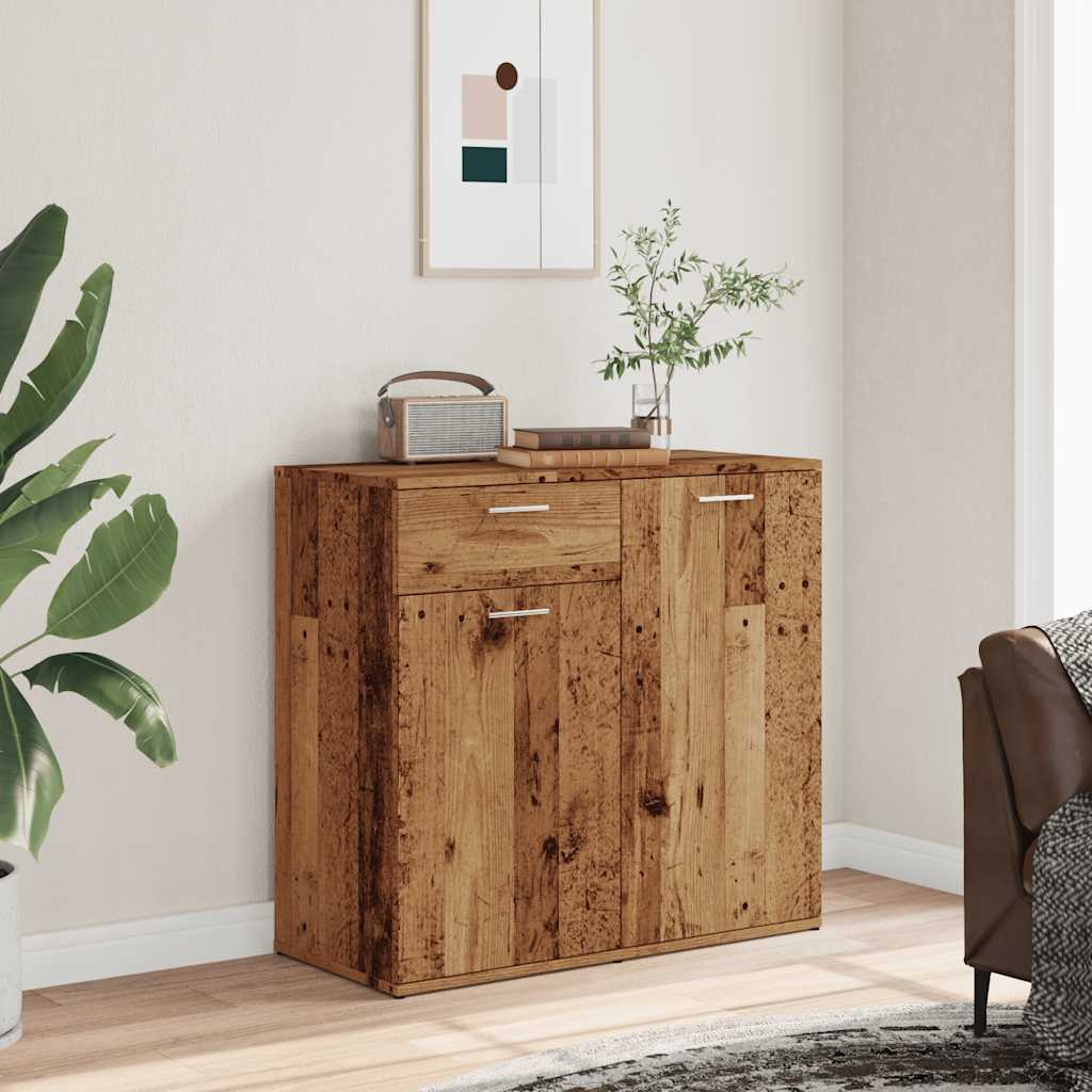 Sideboard 80x36x75 cm Engineered Wood Old wood 80 cm
