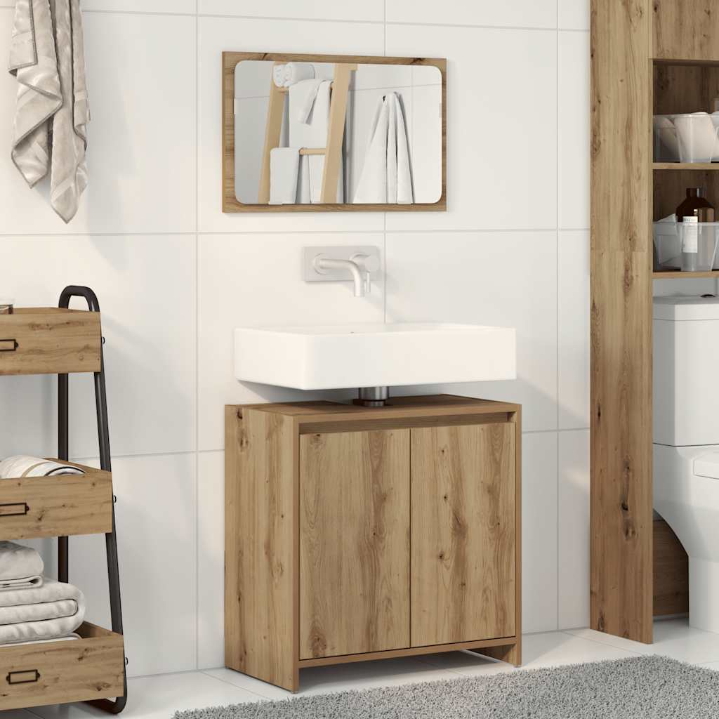 2 Piece Bathroom Furniture Set Engineered Wood Artisan oak