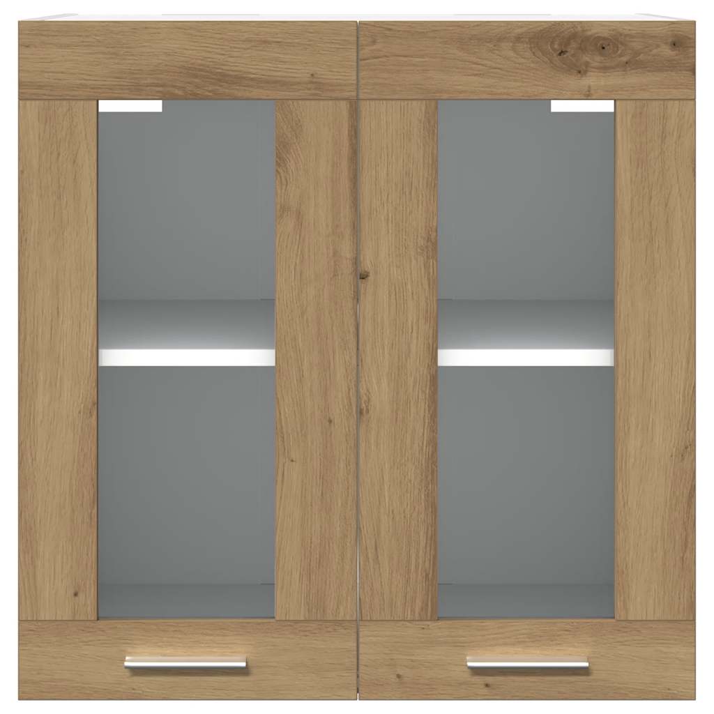 Hanging Glass Cabinet "Lyon" 40x31x60 cm Artisan Oak 1x hanging glass cabinet (2 doors) 60 cm wide 60 cm high