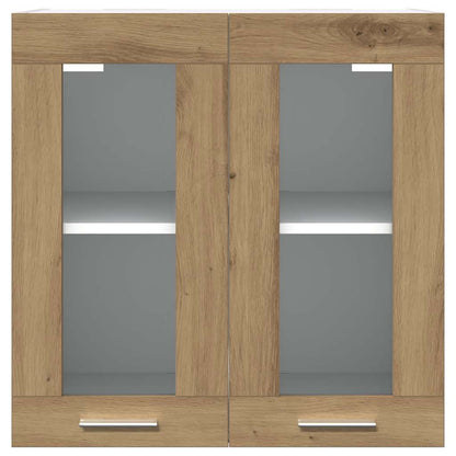 Hanging Glass Cabinet "Lyon" 40x31x60 cm Artisan Oak 1x hanging glass cabinet (2 doors) 60 cm wide 60 cm high