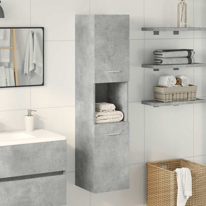 Bathroom Cabinet 30x30x130 cm Engineered Wood Concrete grey