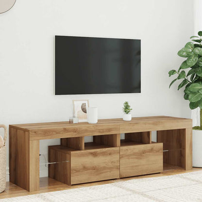 TV Cabinet with LED Lights 140x36,5x40 cm Artisan oak
