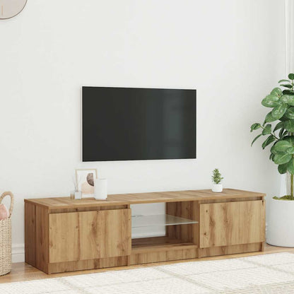 TV Cabinet with LED Lights Artisan oak 140 cm 40 cm