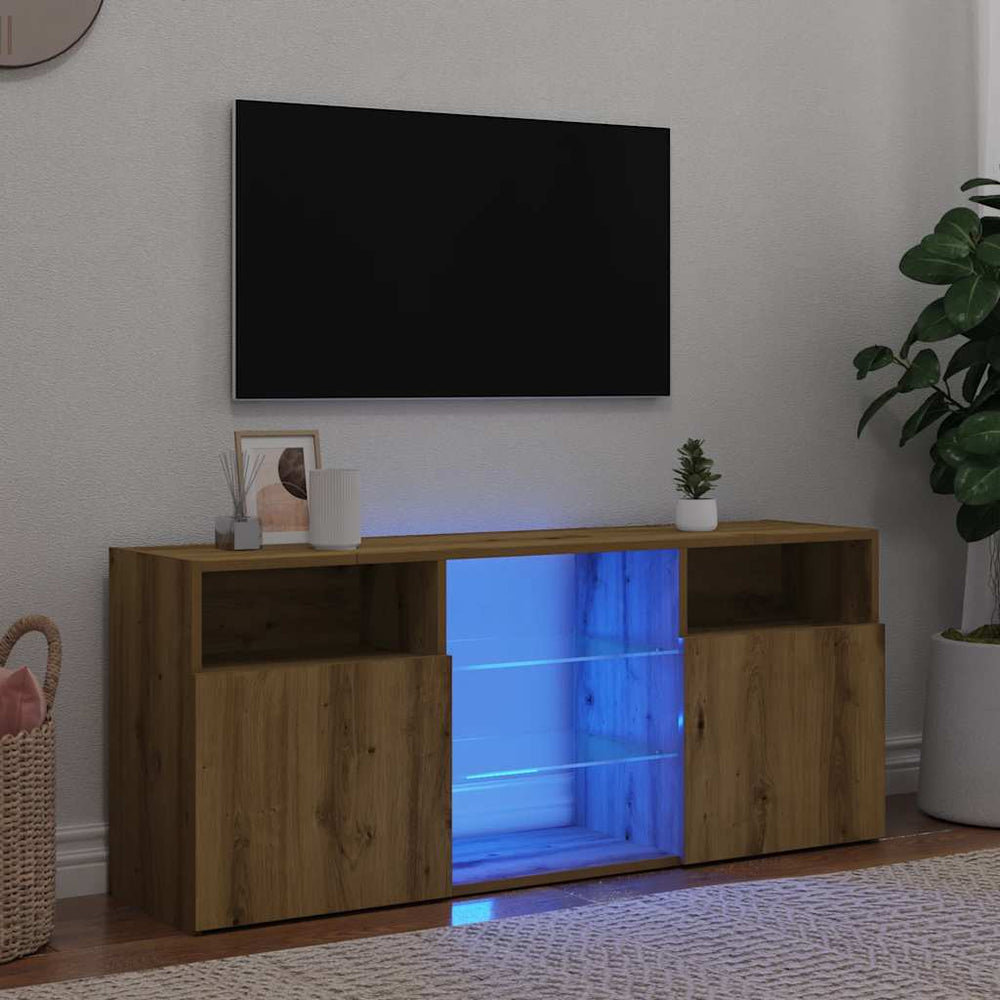 vidaXL TV Cabinet with LED Lights 120x30x50 cm