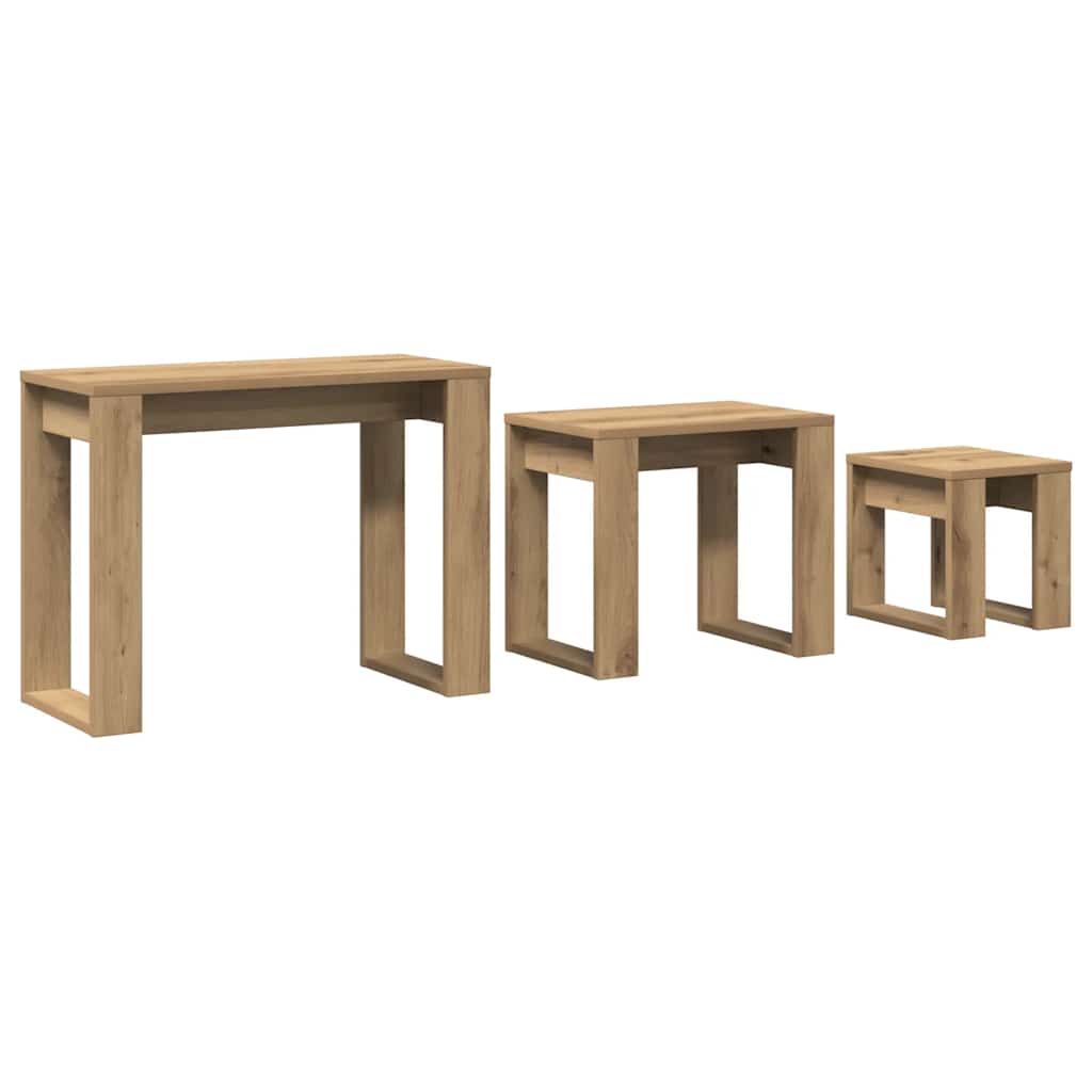 Nesting Tables 3 pcs Engineered Wood Artisan oak