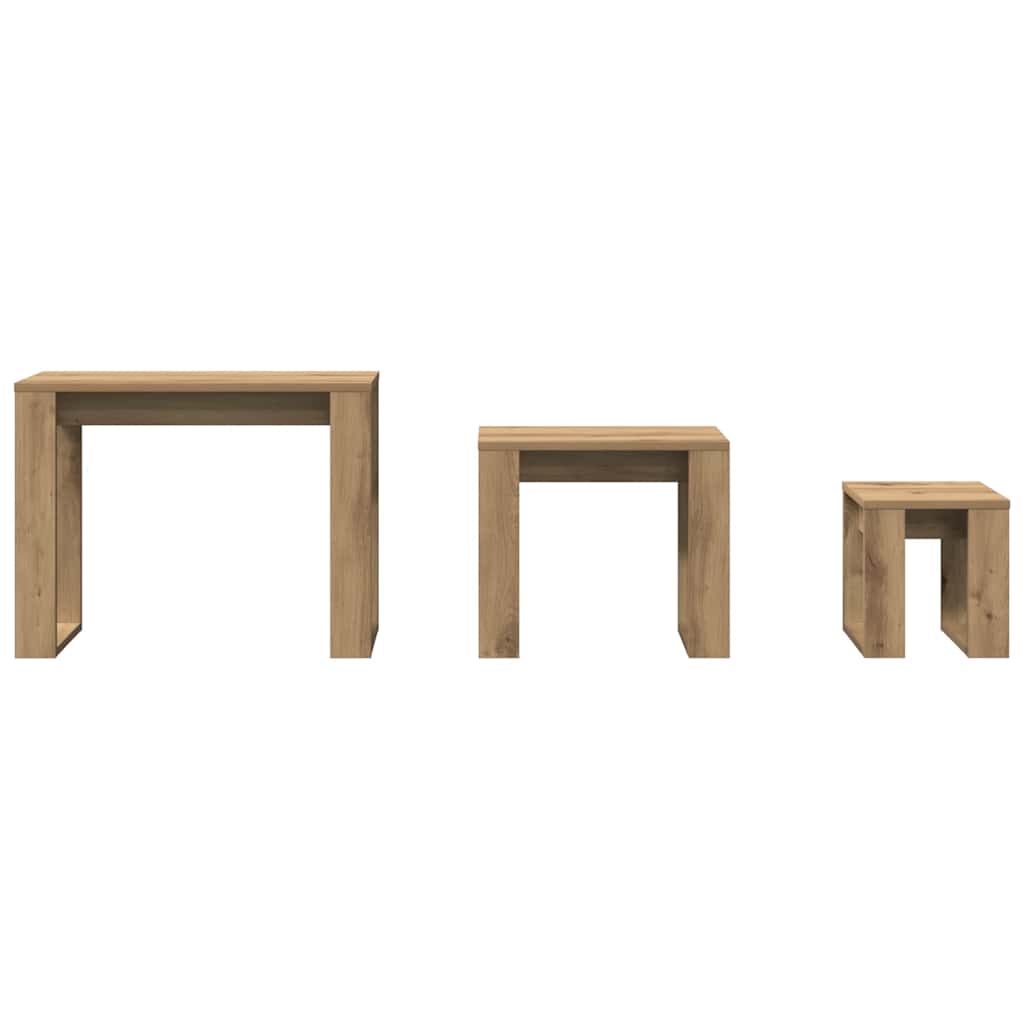 Nesting Tables 3 pcs Engineered Wood Artisan oak