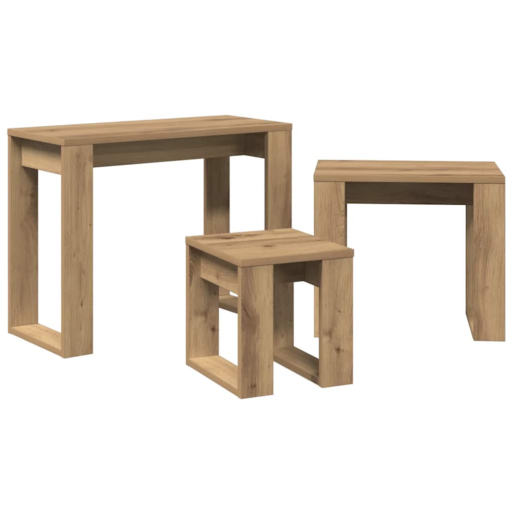 Nesting Tables 3 pcs Engineered Wood Artisan oak