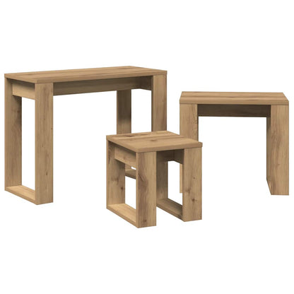 Nesting Tables 3 pcs Engineered Wood Artisan oak