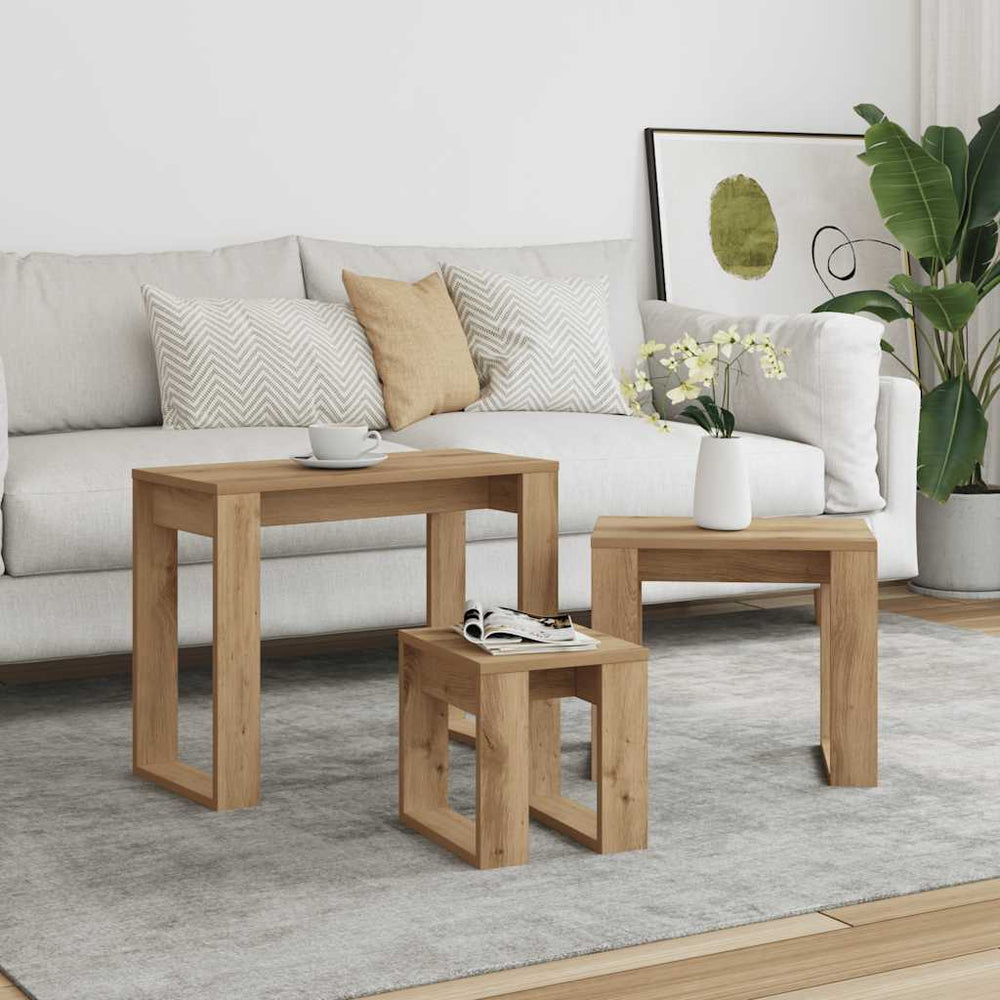 vidaXL Nesting Tables 3 pcs Engineered Wood