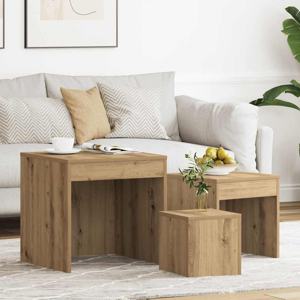 vidaXL Nesting Tables 3 pcs Engineered Wood