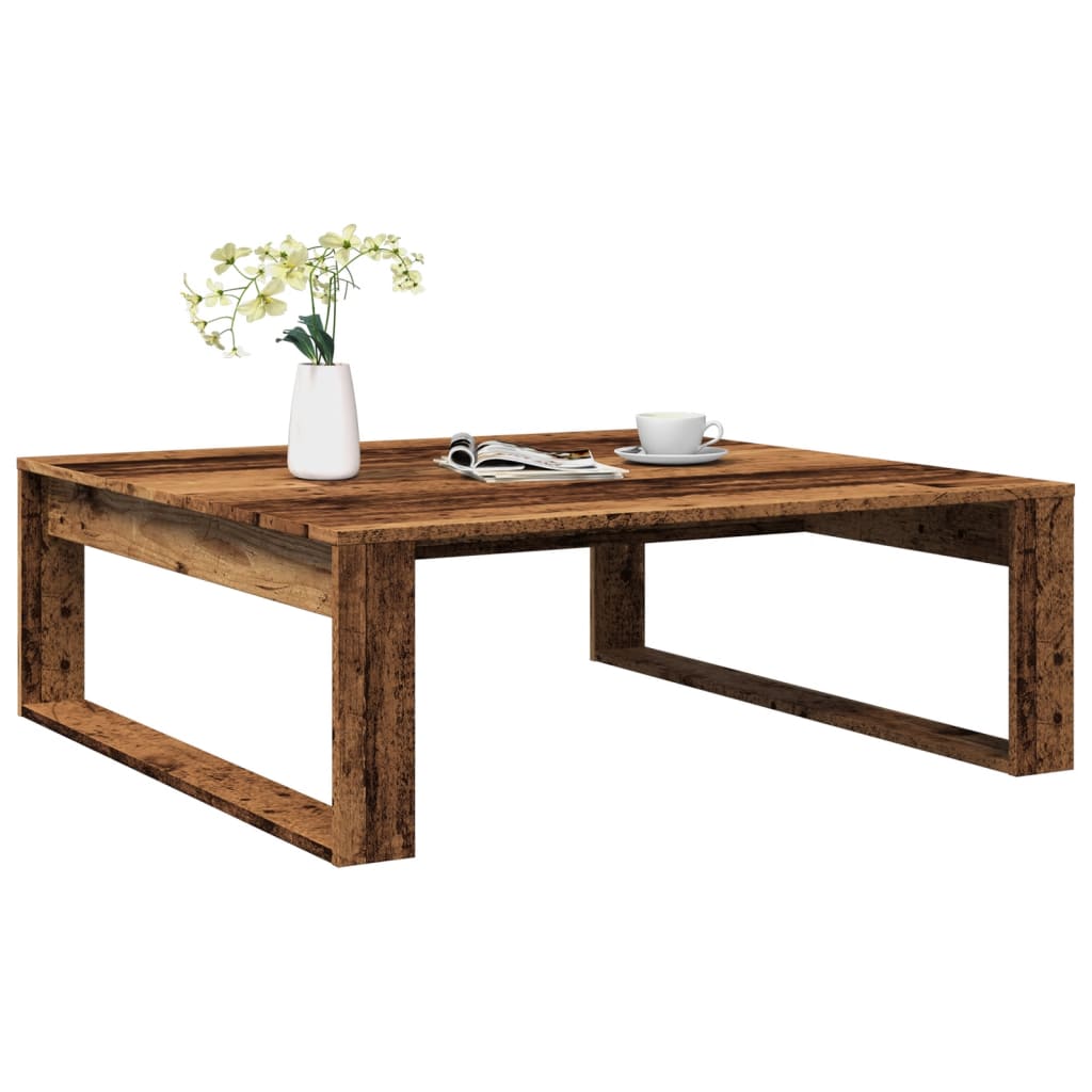 Coffee Table 100x100x35 cm Engineered Wood Old wood