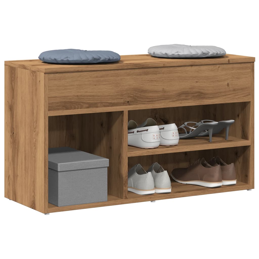 Shoe Bench Engineered Wood Artisan oak 80 x 30 x 45 cm