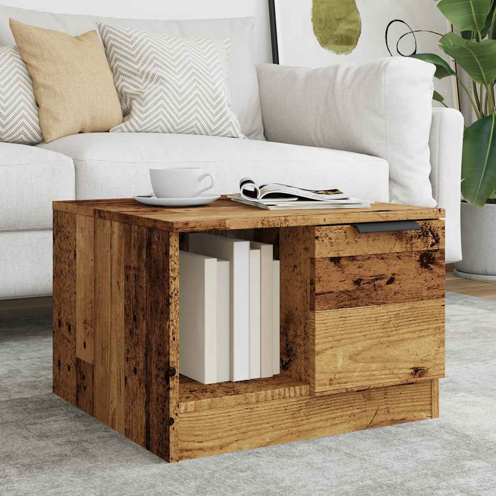 Coffee Table 50x50x36 cm Engineered Wood Old wood