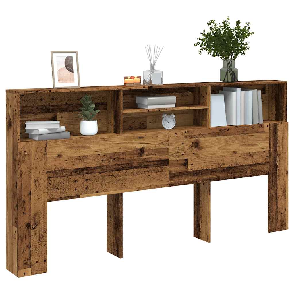 Headboard Cabinet 200x19x103.5 cm Old wood