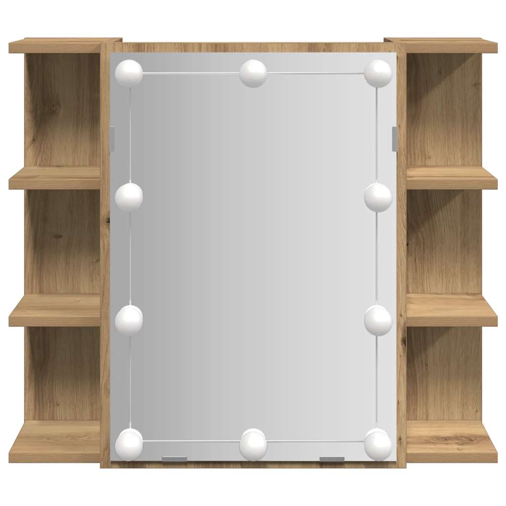 Mirror Cabinet with LED 70x16,5x60 cm Artisan oak