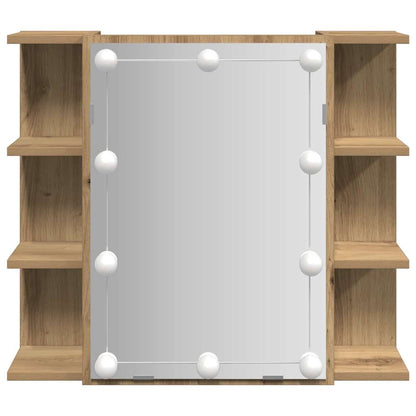 Mirror Cabinet with LED 70x16,5x60 cm Artisan oak