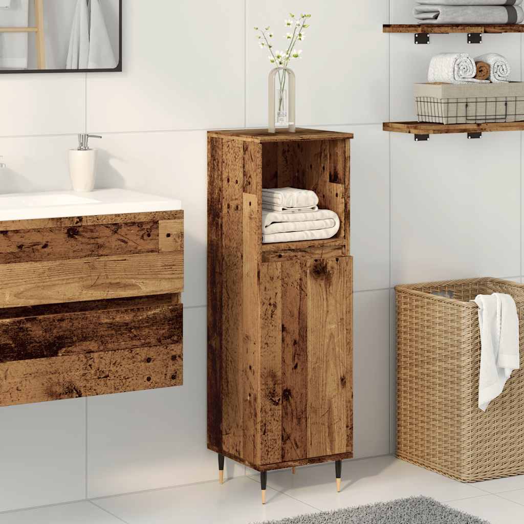 Bathroom Cabinet 30x30x100 cm Engineered Wood Old wood