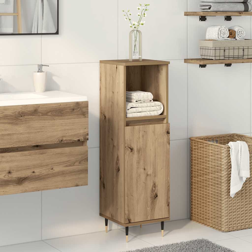 Bathroom Cabinet 30x30x100 cm Engineered Wood Artisan oak