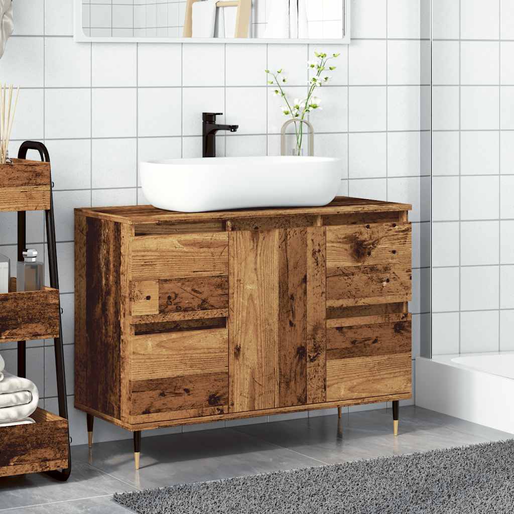 Bathroom Cabinet 80x33x60 cm Engineered Wood Old wood