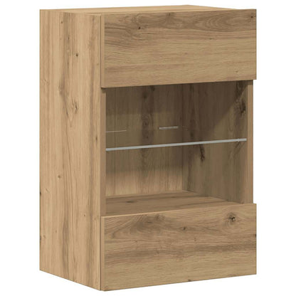 Wall Cabinets with LED for TV 40x30x60.5 cm 2 pcs Artisan oak