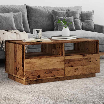 Coffee Table with LED Lights 50x49x40 cm Old wood 90 cm