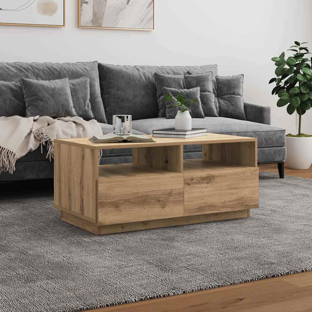 vidaXL Coffee Table with LED Lights 50x49x40 cm
