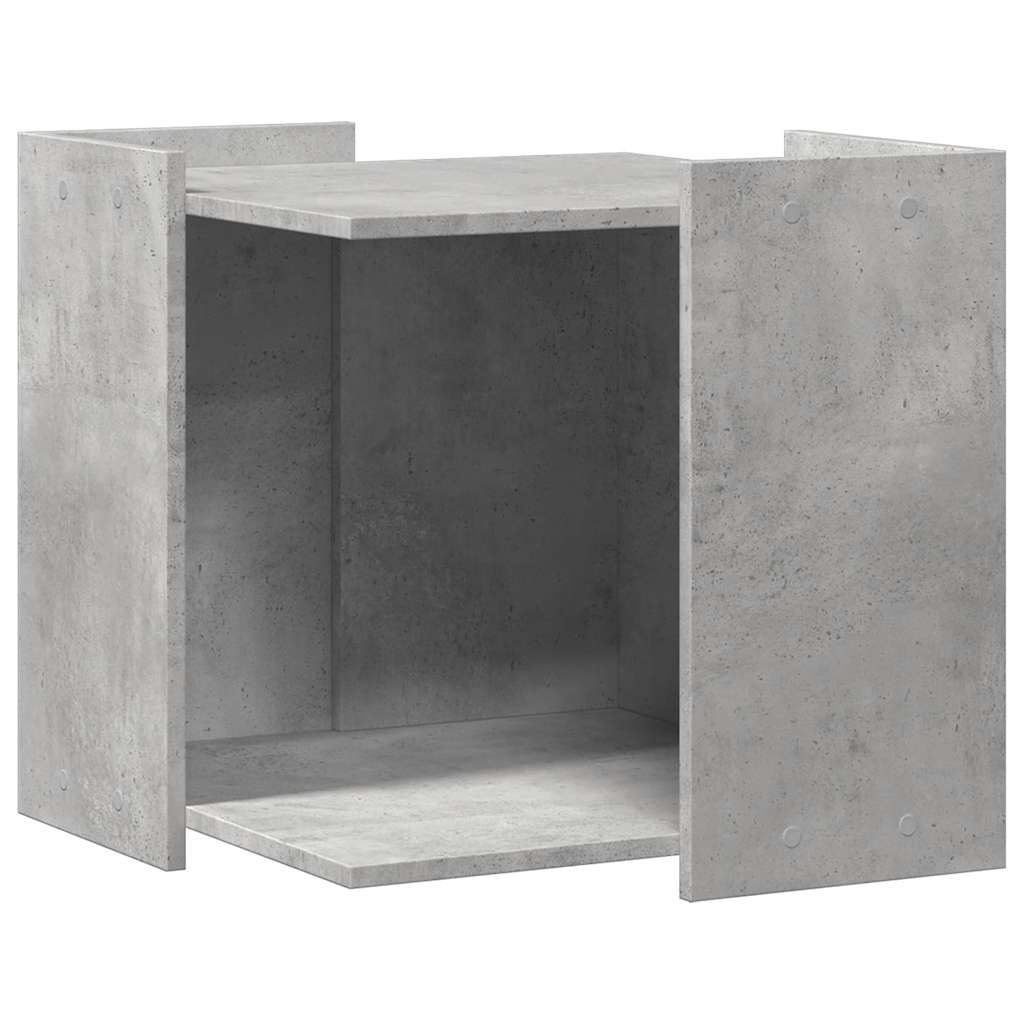 Cat Litter Box Enclosure Engineered Wood Concrete grey