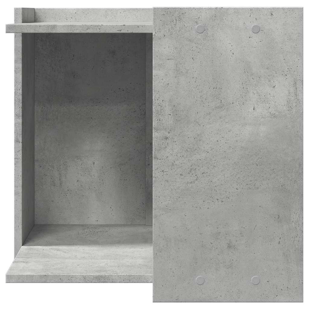 Cat Litter Box Enclosure Engineered Wood Concrete grey