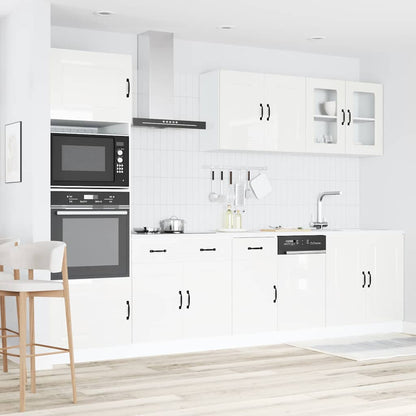 vidaXL 7 Piece Kitchen Cabinet Set "Kalmar" High Gloss White 3