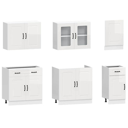 vidaXL 7 Piece Kitchen Cabinet Set "Kalmar" High Gloss White 4