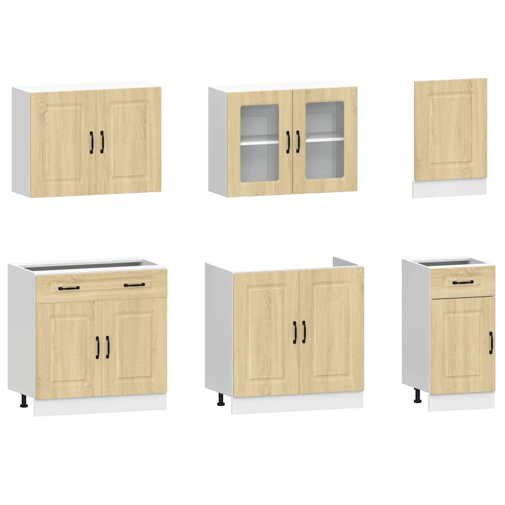 vidaXL 7 Piece Kitchen Cabinet Set "Kalmar" Sonoma Oak Engineered Wood 4