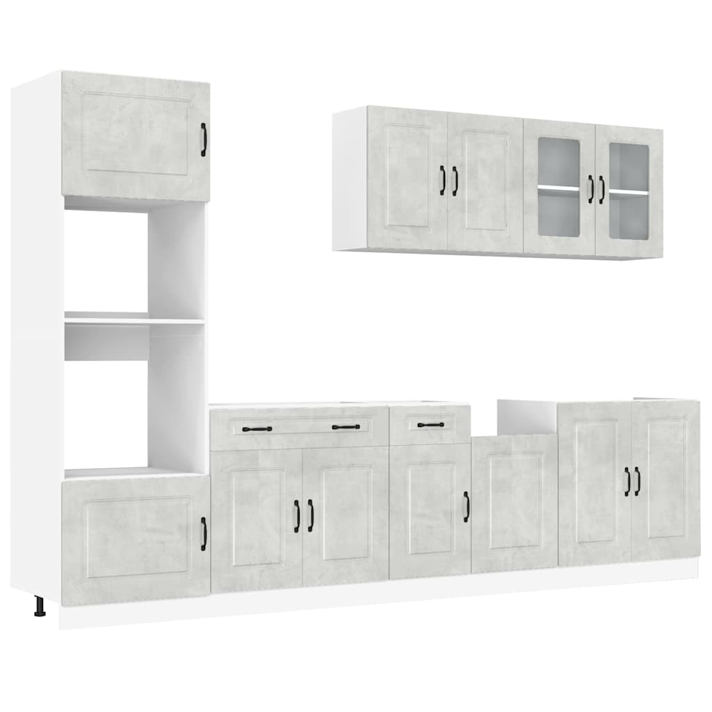 vidaXL 7 Piece Kitchen Cabinet Set "Kalmar" Concrete Grey Engineered Wood 2