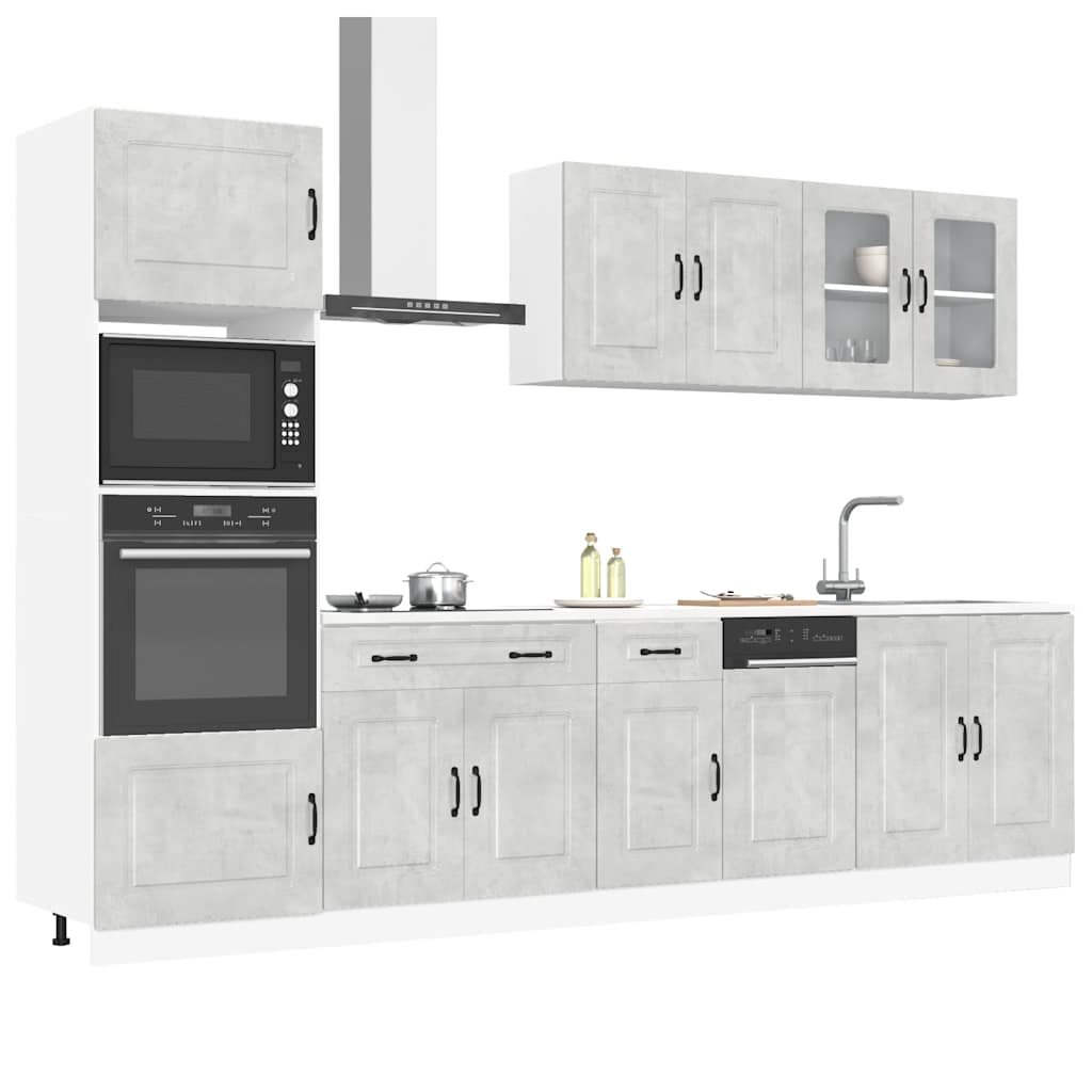 vidaXL 7 Piece Kitchen Cabinet Set "Kalmar" Concrete Grey Engineered Wood 1