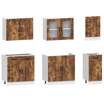 vidaXL 7 Piece Kitchen Cabinet Set "Kalmar" Smoked Oak Engineered Wood 4