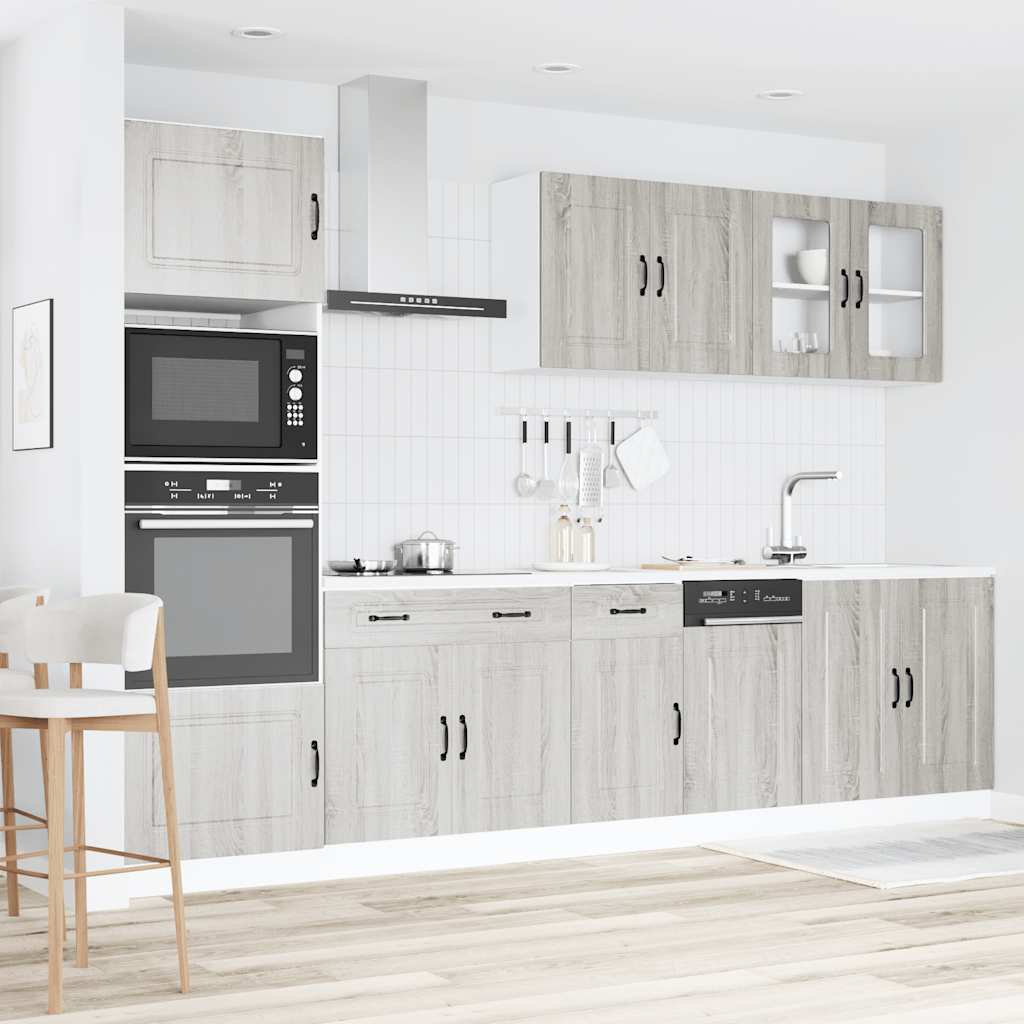 vidaXL 7 Piece Kitchen Cabinet Set "Kalmar" Grey Sonoma Engineered Wood 3