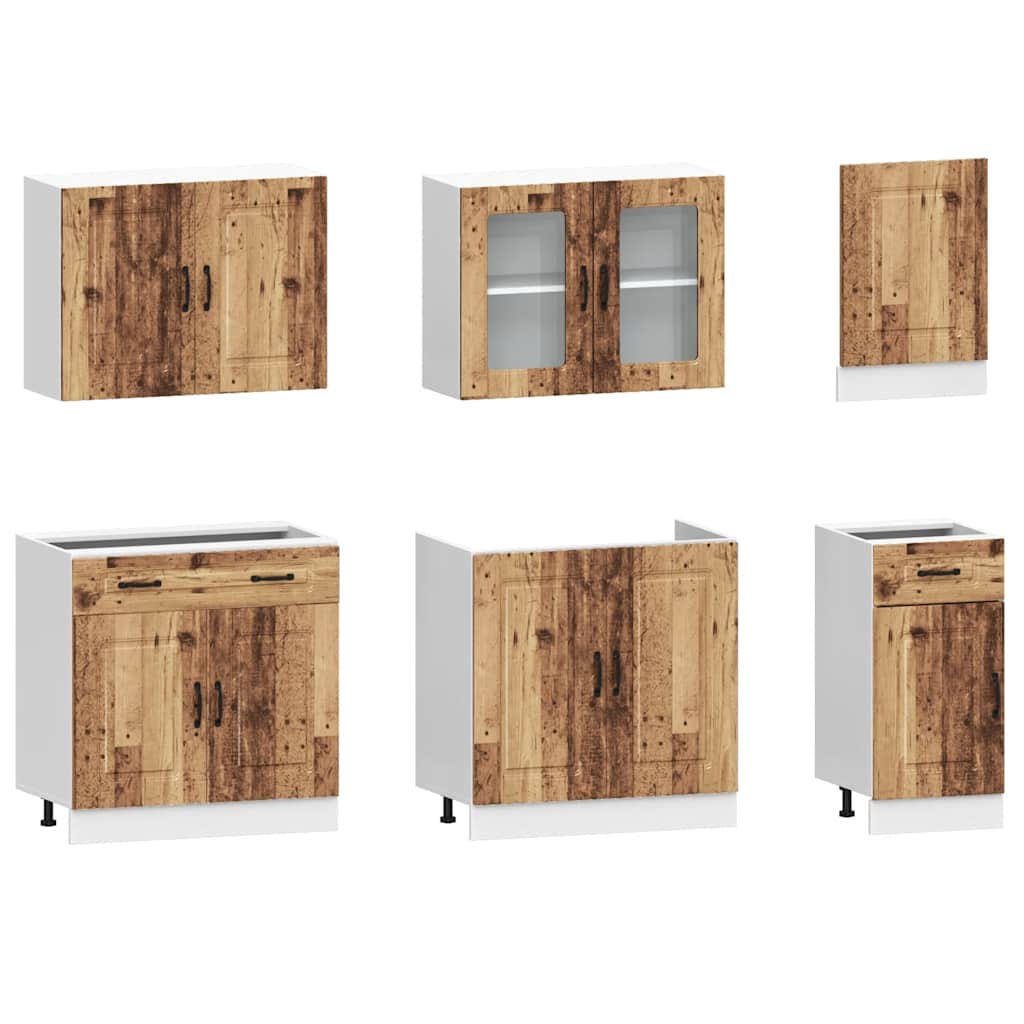 vidaXL 7 Piece Kitchen Cabinet Set "Kalmar" Old Wood Engineered Wood 4
