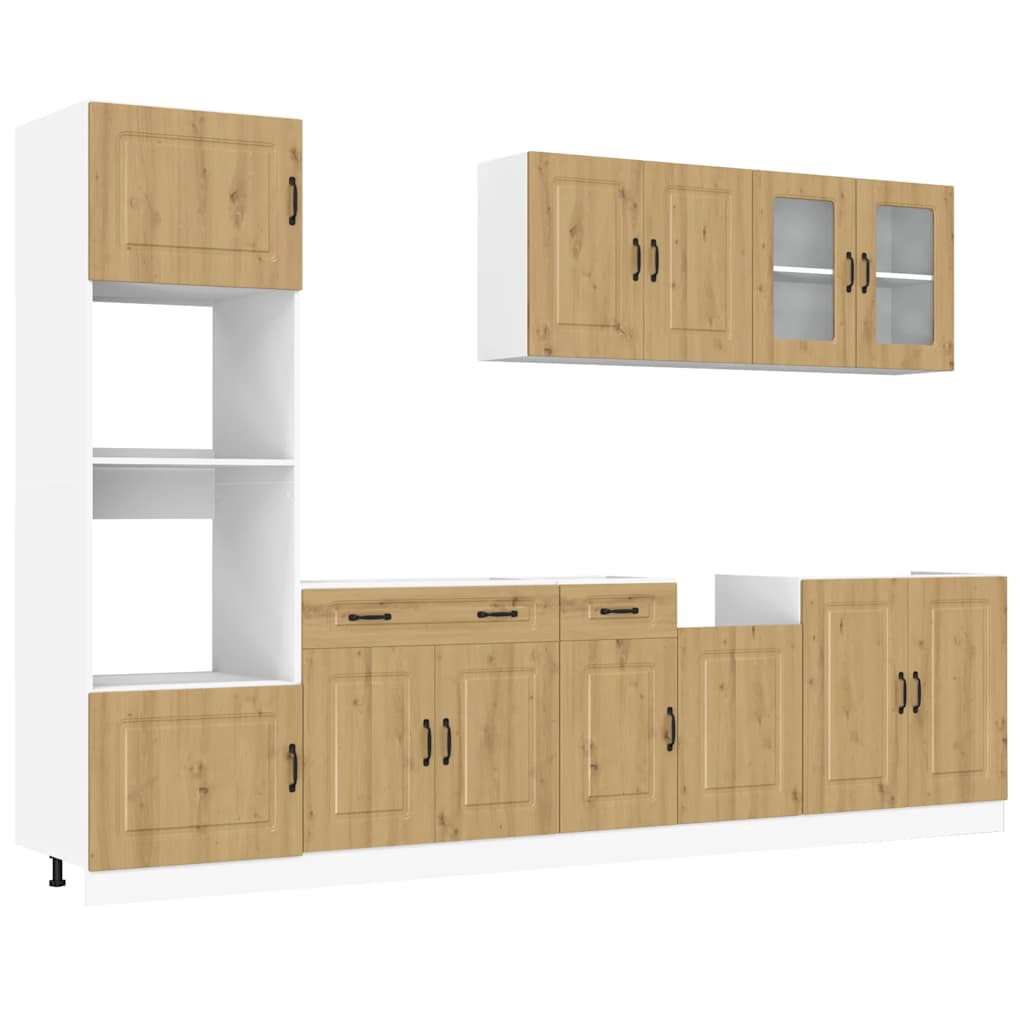 vidaXL 7 Piece Kitchen Cabinet Set "Kalmar" Artisan Oak Engineered Wood 2