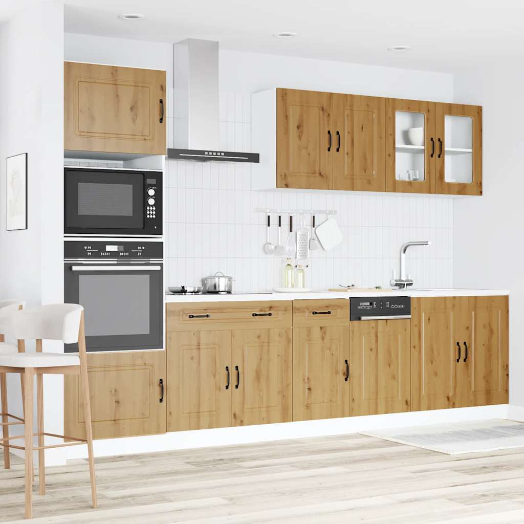 vidaXL 7 Piece Kitchen Cabinet Set "Kalmar" Artisan Oak Engineered Wood 3