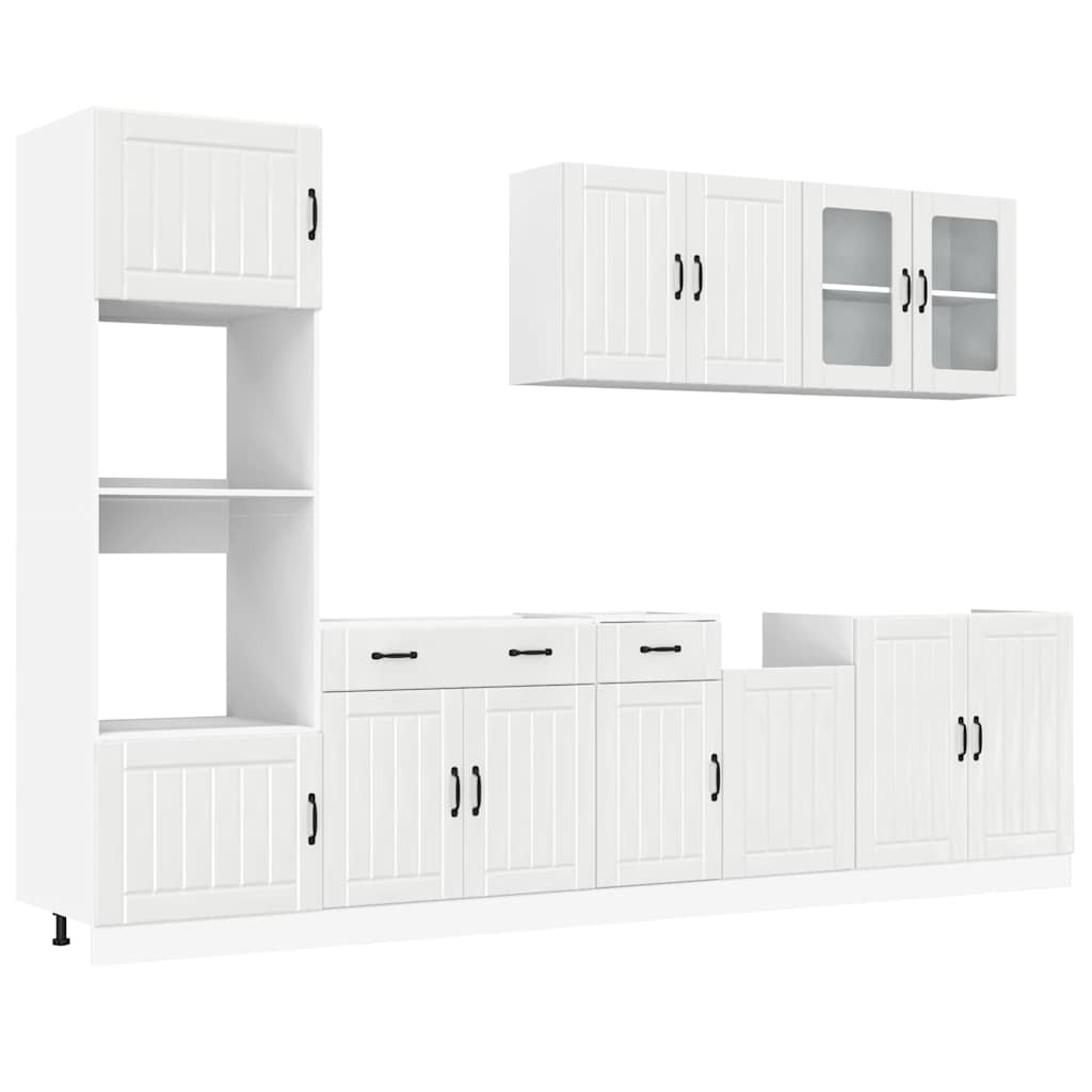 vidaXL 7 Piece Kitchen Cabinet Set "Lucca" High Gloss White 2