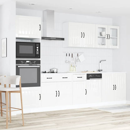 vidaXL 7 Piece Kitchen Cabinet Set "Lucca" High Gloss White 3