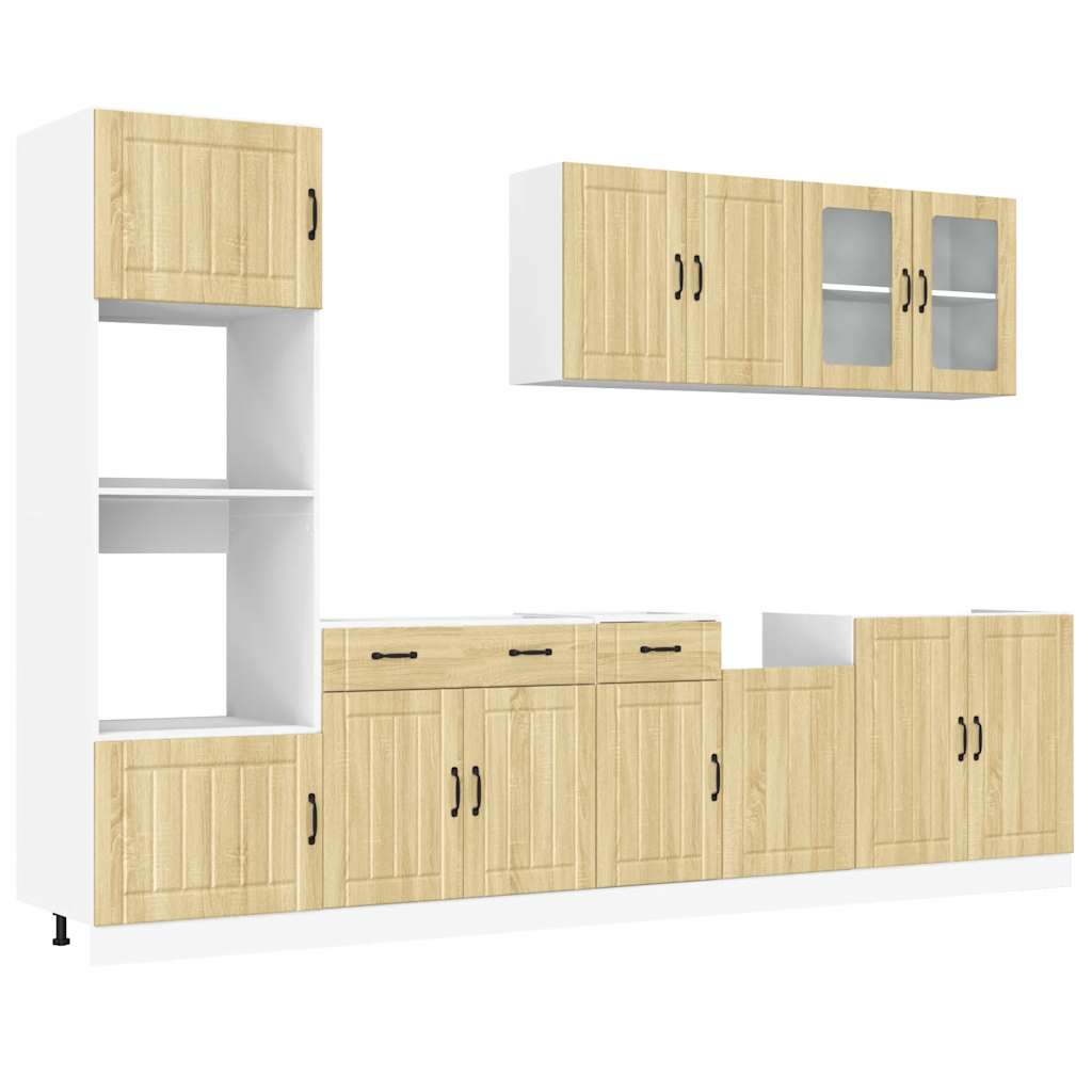 vidaXL 7 Piece Kitchen Cabinet Set "Lucca" Sonoma Oak Engineered Wood 2